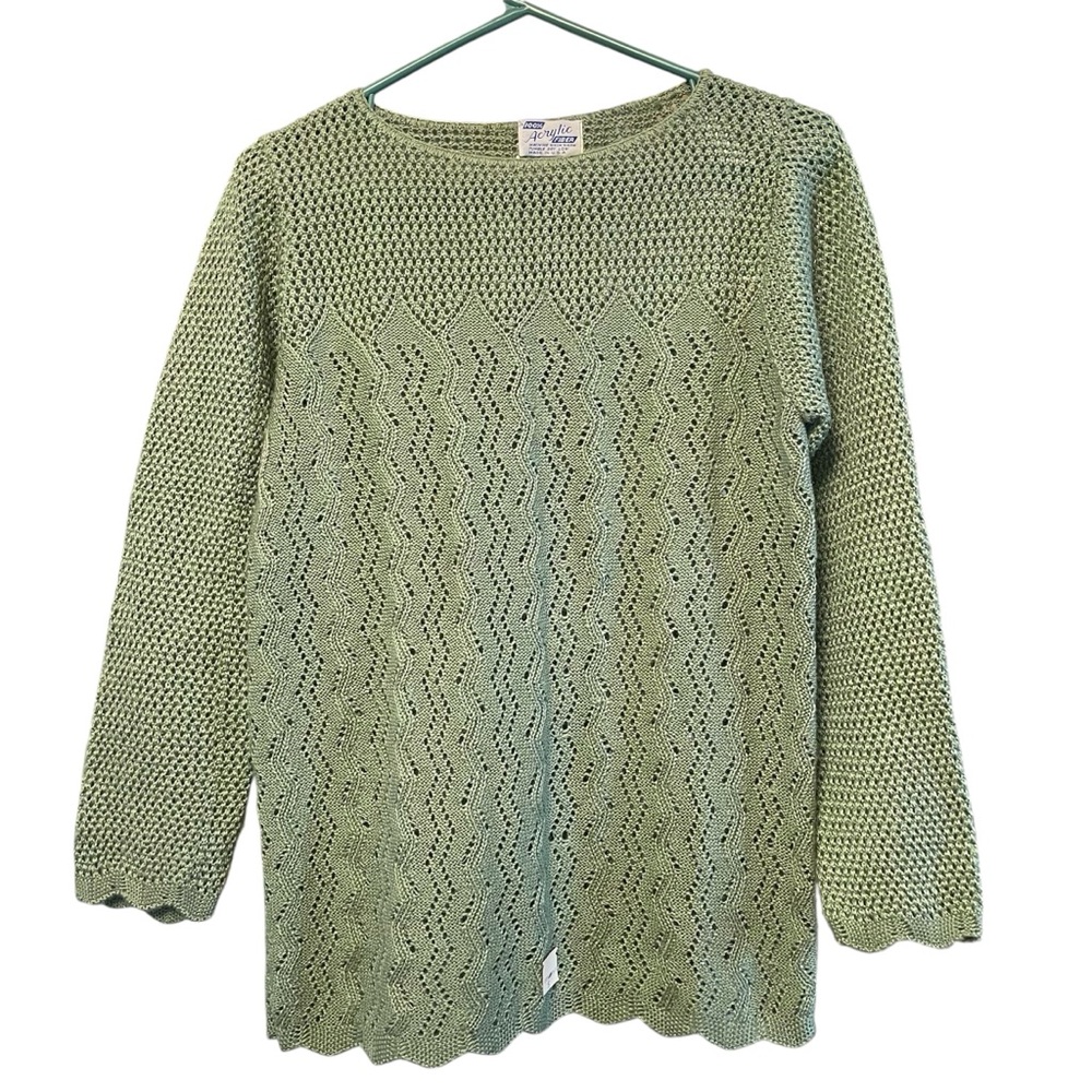 Vintage Green Knit Sweater Size Small